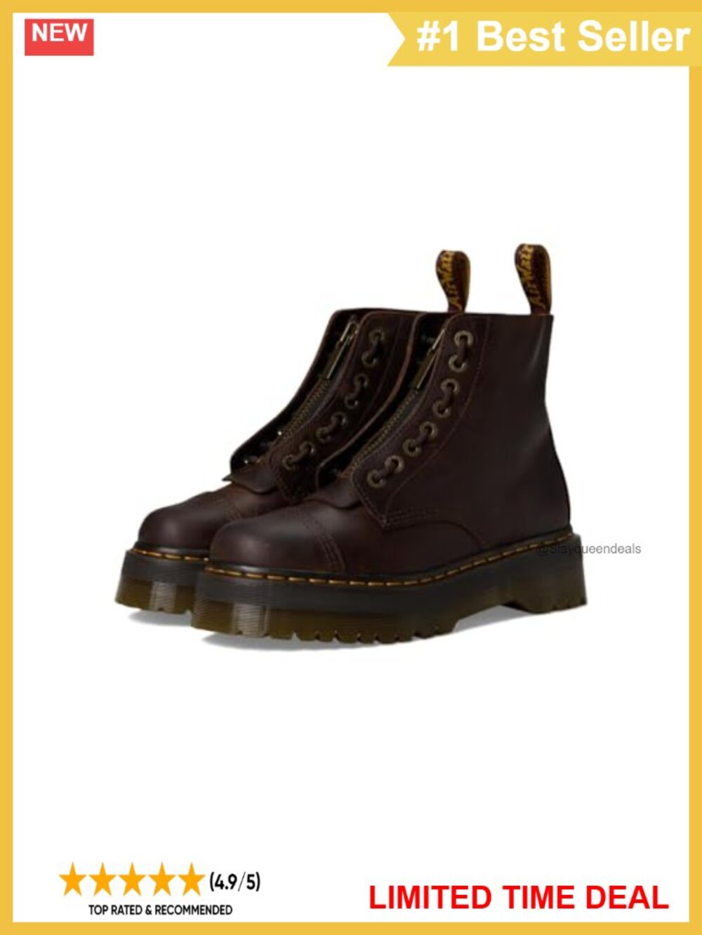 Dr. Martens Sinclair Leather Platform Boots Combat Lace-Up